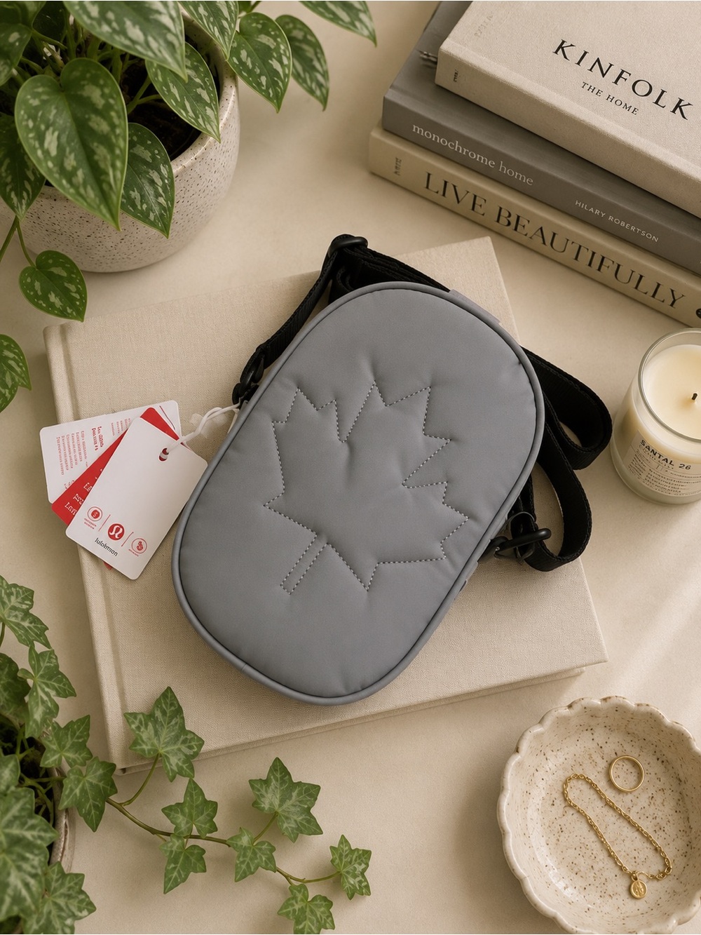 Lululemon Team Canada Maple Leaf Crossbody Bag – Gray – NWT